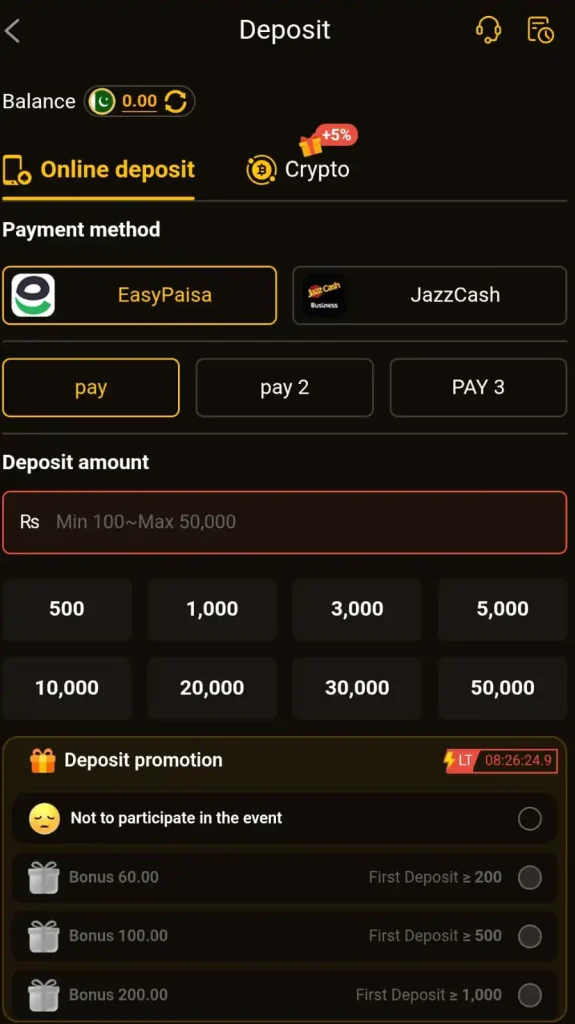 Deposit Money in 8555 Game